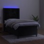 Cama box spring colchón y LED terciopelo negro 100x200 cm de vidaXL, Camas y somieres - Ref: Foro24-3139429, Precio: 356,43 €...
