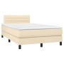 Cama box spring con colchón tela color crema 120x200 cm de vidaXL, Camas y somieres - Ref: Foro24-3140126, Precio: 377,98 €, ...