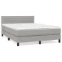 Box spring bed with light gray fabric mattress 140x190 cm by vidaXL, Beds and slatted bases - Ref: Foro24-3140129, Price: 453...