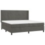 Cama box spring colchón y LED terciopelo gris oscuro 200x200 cm de vidaXL, Camas y somieres - Ref: Foro24-3139464, Precio: 60...