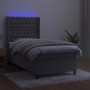 Cama box spring colchón y LED terciopelo gris claro 80x200 cm de vidaXL, Camas y somieres - Ref: Foro24-3139709, Precio: 346,...