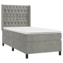 Cama box spring colchón y LED terciopelo gris claro 80x200 cm de vidaXL, Camas y somieres - Ref: Foro24-3139709, Precio: 346,...