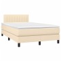 Cama box spring con colchón tela color crema 120x200 cm de vidaXL, Camas y somieres - Ref: Foro24-3140206, Precio: 377,21 €, ...