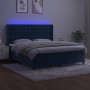 Cama box spring colchón y LED terciopelo azul oscuro 160x200 cm de vidaXL, Camas y somieres - Ref: Foro24-3139755, Precio: 58...
