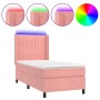 Cama box spring colchón y LED terciopelo rosa 80x200 cm de vidaXL, Camas y somieres - Ref: Foro24-3139654, Precio: 336,61 €, ...