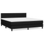 Cama box spring con colchón tela negro 160x200 cm de vidaXL, Camas y somieres - Ref: Foro24-3140227, Precio: 494,89 €, Descue...