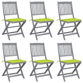 Sillas de jardín plegables 6 uds cojines madera maciza acacia en Sillas de jardín | Comprar online en Foru.es