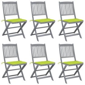 Sillas de jardín plegables 6 uds cojines madera maciza acacia en Sillas de jardín | Comprar online en Foru.es