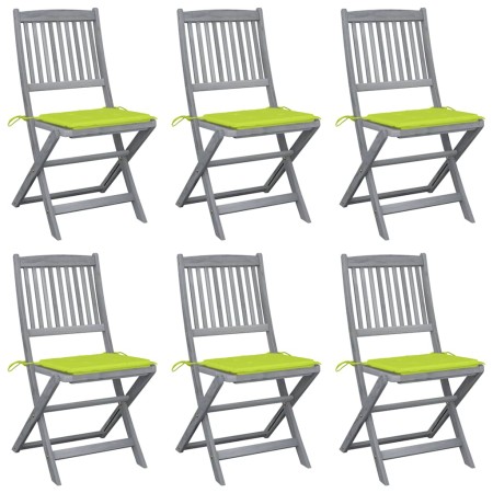 Sillas de jardín plegables 6 uds cojines madera maciza acacia en Sillas de jardín | Comprar online en Foru.es