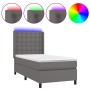 Cama box spring y colchón LED cuero sintético gris 90x190 cm de vidaXL, Camas y somieres - Ref: Foro24-3139359, Precio: 355,0...