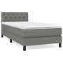 Cama box spring con colchón tela gris oscuro 80x200 cm de vidaXL, Camas y somieres - Ref: Foro24-3140250, Precio: 281,70 €, D...