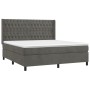 Cama box spring colchón y LED terciopelo gris oscuro 160x200 cm de vidaXL, Camas y somieres - Ref: Foro24-3139752, Precio: 58...