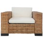 Sillón con cojines ratán natural de vidaXL, Sillones - Ref: Foro24-283081, Precio: 318,15 €, Descuento: %