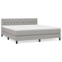 Cama box spring con colchón tela gris claro 160x200 cm de vidaXL, Camas y somieres - Ref: Foro24-3140305, Precio: 513,55 €, D...