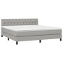 Cama box spring con colchón tela gris claro 160x200 cm de vidaXL, Camas y somieres - Ref: Foro24-3140305, Precio: 513,55 €, D...