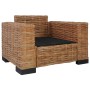 Sillón con cojines ratán natural de vidaXL, Sillones - Ref: Foro24-283081, Precio: 318,15 €, Descuento: %