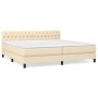 Cama box spring con colchón tela color crema 200x200 cm de vidaXL, Camas y somieres - Ref: Foro24-3140326, Precio: 560,97 €, ...
