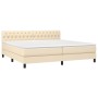 Cama box spring con colchón tela color crema 200x200 cm de vidaXL, Camas y somieres - Ref: Foro24-3140326, Precio: 560,97 €, ...