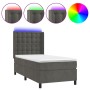 Cama box spring colchón y LED terciopelo gris oscuro 90x200 cm de vidaXL, Camas y somieres - Ref: Foro24-3139782, Precio: 343...