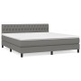 Cama box spring con colchón tela gris oscuro 180x200 cm de vidaXL, Camas y somieres - Ref: Foro24-3140314, Precio: 592,95 €, ...