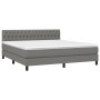 Cama box spring con colchón tela gris oscuro 180x200 cm de vidaXL, Camas y somieres - Ref: Foro24-3140314, Precio: 592,95 €, ...