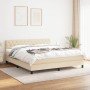 Cama box spring con colchón tela color crema 160x200 cm de vidaXL, Camas y somieres - Ref: Foro24-3140310, Precio: 542,08 €, ...