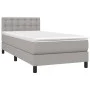 Box spring bed with light gray fabric mattress 90x200 cm by vidaXL, Beds and slatted bases - Ref: Foro24-3140345, Price: 281,...