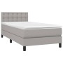 Cama box spring con colchón tela gris claro 90x200 cm de vidaXL, Camas y somieres - Ref: Foro24-3140345, Precio: 297,65 €, De...