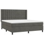 Cama box spring colchón y LED terciopelo gris oscuro 180x200 cm de vidaXL, Camas y somieres - Ref: Foro24-3139818, Precio: 59...