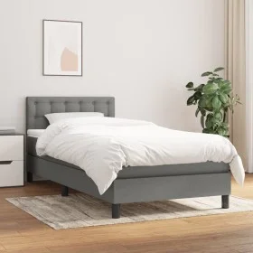 Boxspringbett mit dunkelgrauer Stoffmatratze 100x200 cm von vidaXL, Betten und Lattenroste - Ref: Foro24-3140354, Preis: 313,...