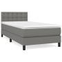 Cama box spring con colchón tela gris oscuro 100x200 cm de vidaXL, Camas y somieres - Ref: Foro24-3140354, Precio: 320,41 €, ...