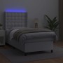 Cama box spring y colchón LED cuero sintético blanco 90x200 cm de vidaXL, Camas y somieres - Ref: Foro24-3139362, Precio: 338...