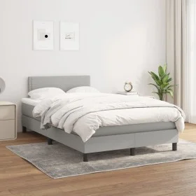 Box spring bed with light gray fabric mattress 120x200 cm by vidaXL, Beds and slatted bases - Ref: Foro24-3139961, Price: 364...
