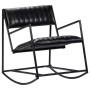 Silla mecedora de cuero auténtico negro de vidaXL, Mecedoras - Ref: Foro24-282905, Precio: 156,84 €, Descuento: %