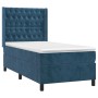 Cama box spring colchón y LED terciopelo azul oscuro 90x200 cm de vidaXL, Camas y somieres - Ref: Foro24-3139725, Precio: 401...