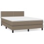 Cama box spring con colchón tela gris taupe 140x200 cm de vidaXL, Camas y somieres - Ref: Foro24-3139981, Precio: 434,12 €, D...
