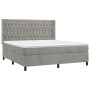 Cama box spring colchón y LED terciopelo gris claro 160x200 cm de vidaXL, Camas y somieres - Ref: Foro24-3139751, Precio: 571...