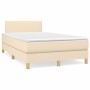 Cama box spring con colchón tela color crema 120x200 cm de vidaXL, Camas y somieres - Ref: Foro24-3140446, Precio: 378,95 €, ...