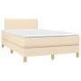 Cama box spring con colchón tela color crema 120x200 cm de vidaXL, Camas y somieres - Ref: Foro24-3140446, Precio: 378,95 €, ...