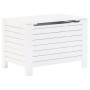 Caja de almacenaje y tapa RANA madera maciza blanca 80x49x54 cm en Baúles de almacenamiento | Comprar online en Foru.es