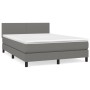 Cama box spring con colchón tela gris oscuro 140x200 cm de vidaXL, Camas y somieres - Ref: Foro24-3139898, Precio: 442,17 €, ...