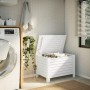 Caja de almacenaje y tapa RANA madera maciza blanca 80x49x54 cm en Baúles de almacenamiento | Comprar online en Foru.es