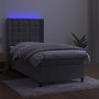 Cama box spring colchón y LED terciopelo gris claro 90x200 cm de vidaXL, Camas y somieres - Ref: Foro24-3139781, Precio: 348,...