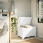 Caja de almacenaje y tapa RANA madera maciza blanca 80x49x54 cm en Baúles de almacenamiento | Comprar online en Foru.es