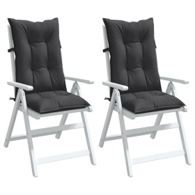 Cojines silla respaldo alto 2 uds tela gris antracita melange en Decoración | Comprar online en Foru.es