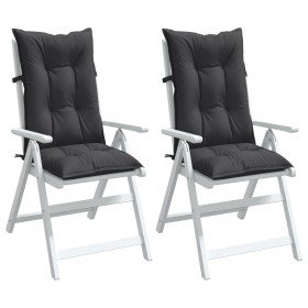 Cojines silla respaldo alto 2 uds tela gris antracita melange en Decoración | Comprar online en Foru.es