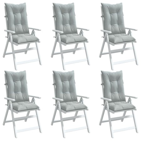 Cojines para silla respaldo alto 6 uds tela gris claro melange en Decoración | Comprar online en Foru.es