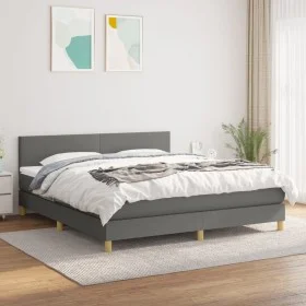 Box spring bed with dark gray fabric mattress 160x200 cm by vidaXL, Beds and slatted bases - Ref: Foro24-3140466, Price: 479,...