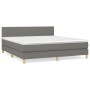 Cama box spring con colchón tela gris oscuro 160x200 cm de vidaXL, Camas y somieres - Ref: Foro24-3140466, Precio: 505,38 €, ...