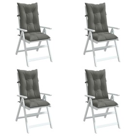 Cojines para silla respaldo alto 4 uds tela gris oscuro melange en Decoración | Comprar online en Foru.es
